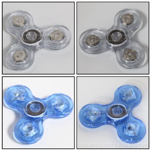 Crystal LED Hand Fidget Tri Spinner for Autism Relief Anxiety Relax Gift Toys